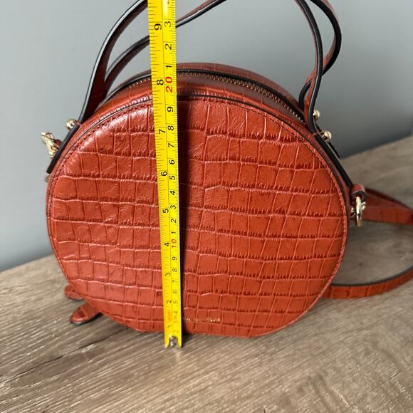 Rebecca Minkoff Round Jody Crossbody Bag Purse Croc-Embossed Genuine Leather - Picture 3 of 11
